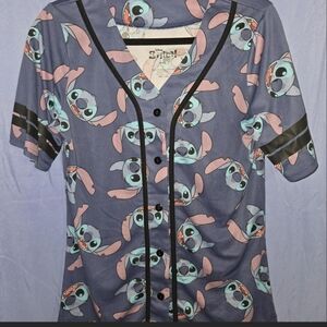 Stitch Patterned Button-Up Womens Jersey